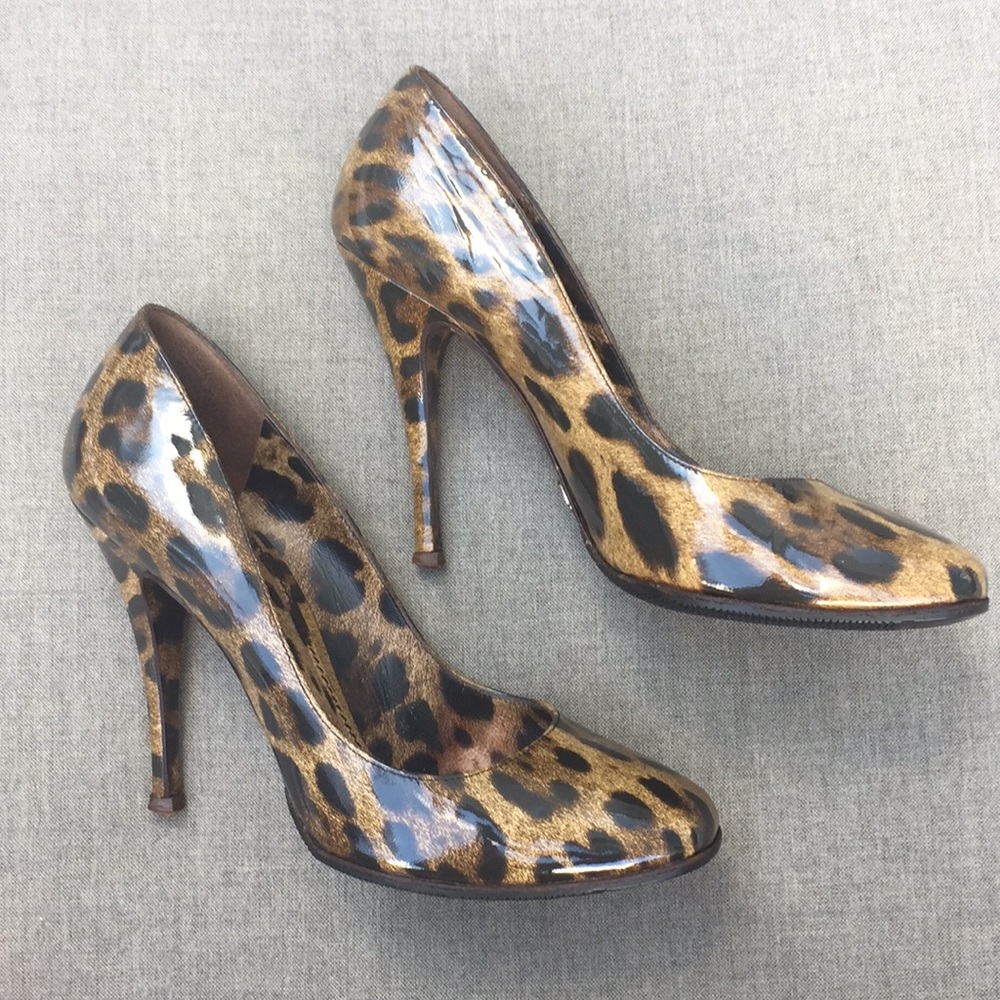 Dolce & Gabbana Patent Animal Print Stiletto Heel Pumps - Picture 2 of 12